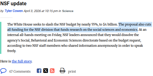 chrisbrunet's tweet photo. Trump is cutting all funding for academic Economics https://t.co/vExO8GaRqk