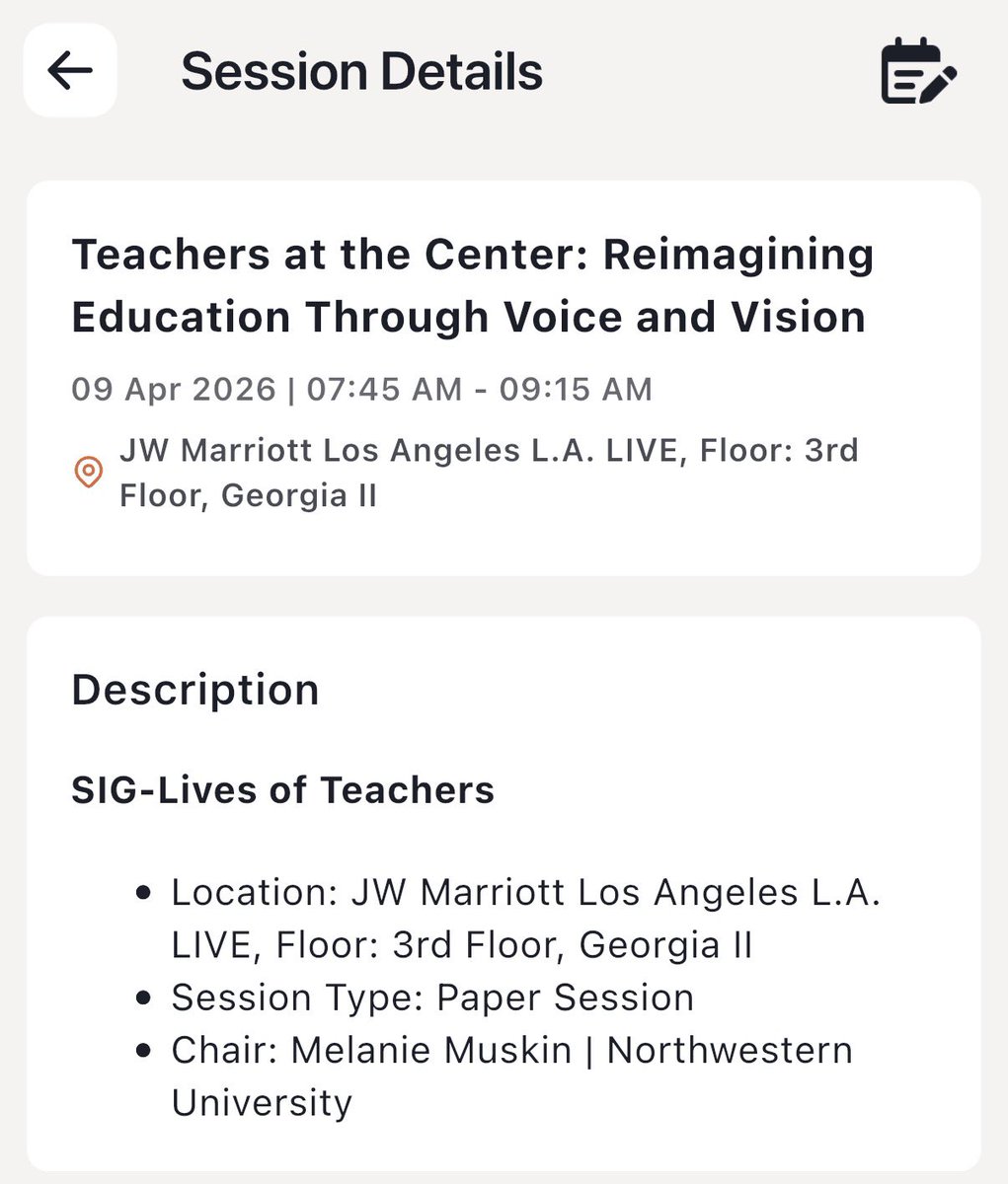 tpress87's tweet photo. Headed to AERA this week? Come checkout our papers! Or come checkout the Lives of Teachers SIG business meeting Friday evening! https://t.co/s2zX1l9AKm