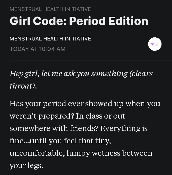 Menstrual Health Initiative tweet media