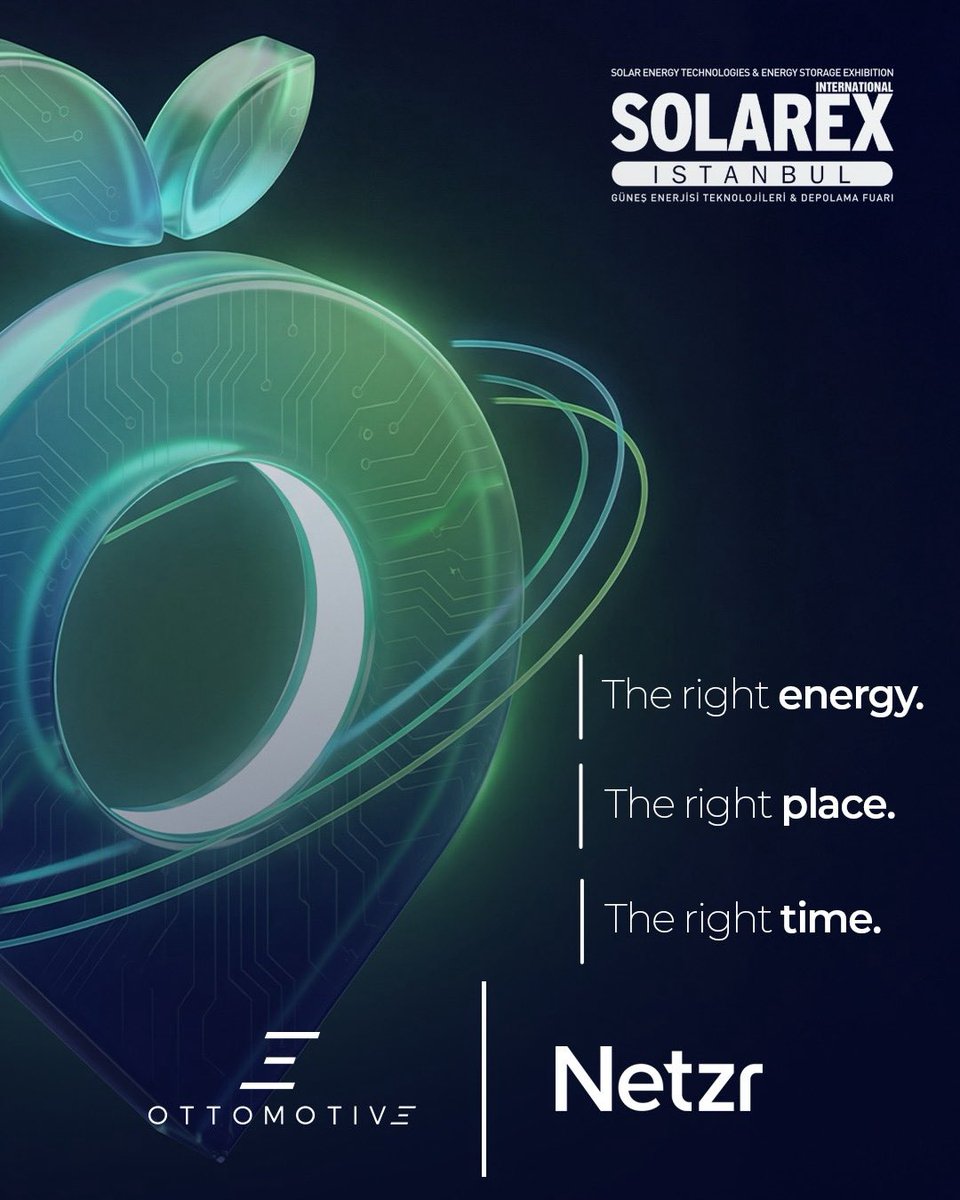 netzrtechnology's tweet photo. The right energy. The right place. The right time. #Ecolocate 

Join us to explore the future of energy storage and co-create the next generation of power.

📍 Istanbul Expo Center
📌 Hall 7 – Booth D03
📅 April 8–10, 2026

NETZR | Let’s power the future—together. https://t.co/jWjGorfRDe