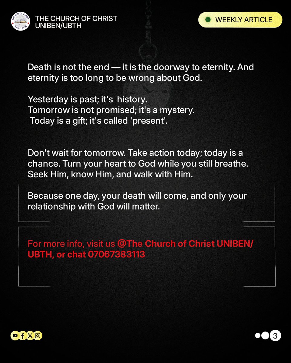 COCunibenubth's tweet photo. Your Death… Are you prepared for this call? 

#life #eternity #question #cocunibenubth https://t.co/SvMeueR4vr
