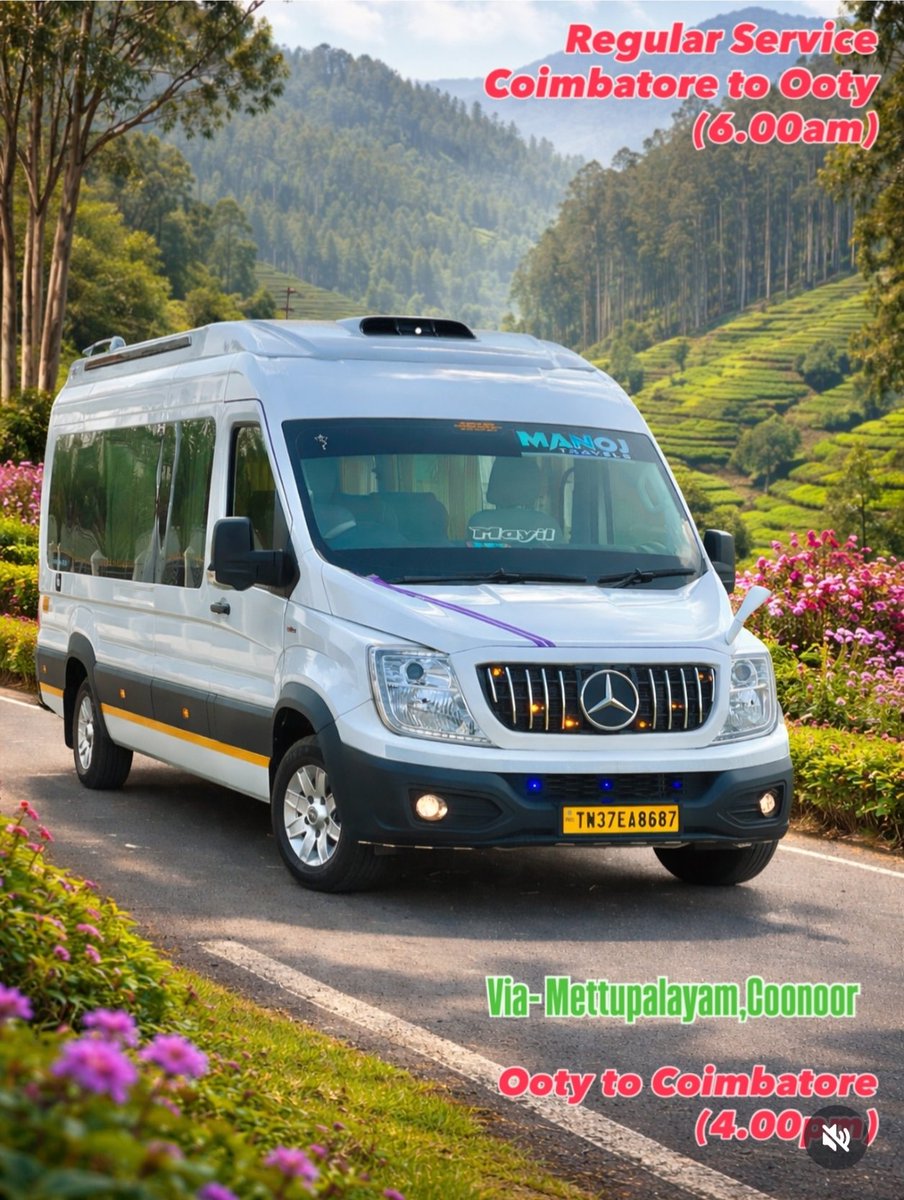 tweetKishorec's tweet photo. Regular Service Urbania 2+1 Seater AC

Coimbatore to Ooty

6.00AM

Ooty to Coimbatore

4.00PM

Ticket Booking: 90473-89000

Online Ticket: https://t.co/T8WaLN1pXl / Red Bus Available https://t.co/zRDMsmw2sX