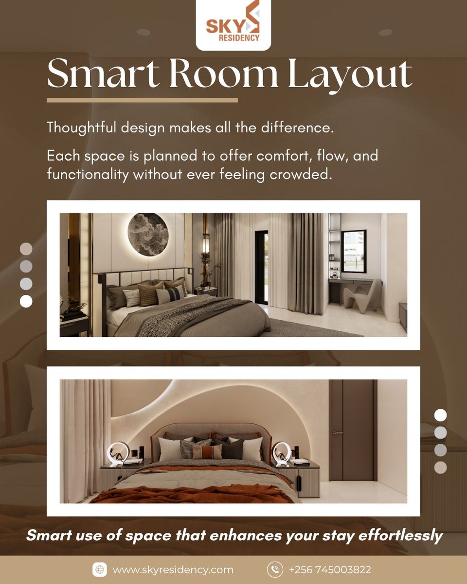 skyluxuryliving's tweet photo. "A well-designed space changes everything. Our rooms are structured to offer both movement and comfort without feeling crowded. 
.

#SmartDesign #SkyResidency #RoomLayout #ModernStay #ComfortLiving #HotelDesign https://t.co/0wOSd9e5mi