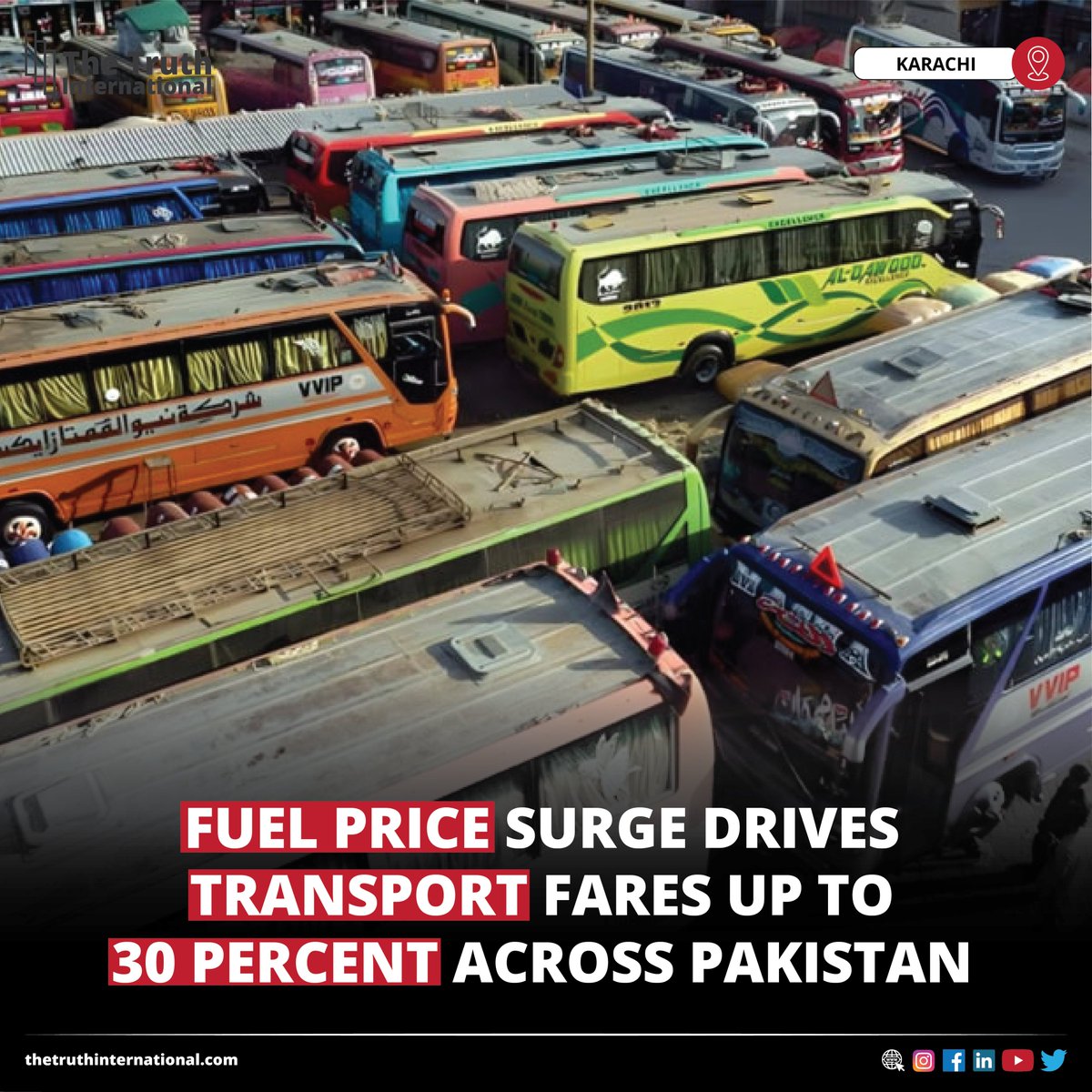 ttimagazine's tweet image. Fuel price surge drives transport fares up to 30 percent across Pakistan

FOR MORE DETAILS: thetruthinternational.com/fuel-price-sur…

#Fuel #Price #Drives #Transport #Fares #Pakistan #Karachi #TTI