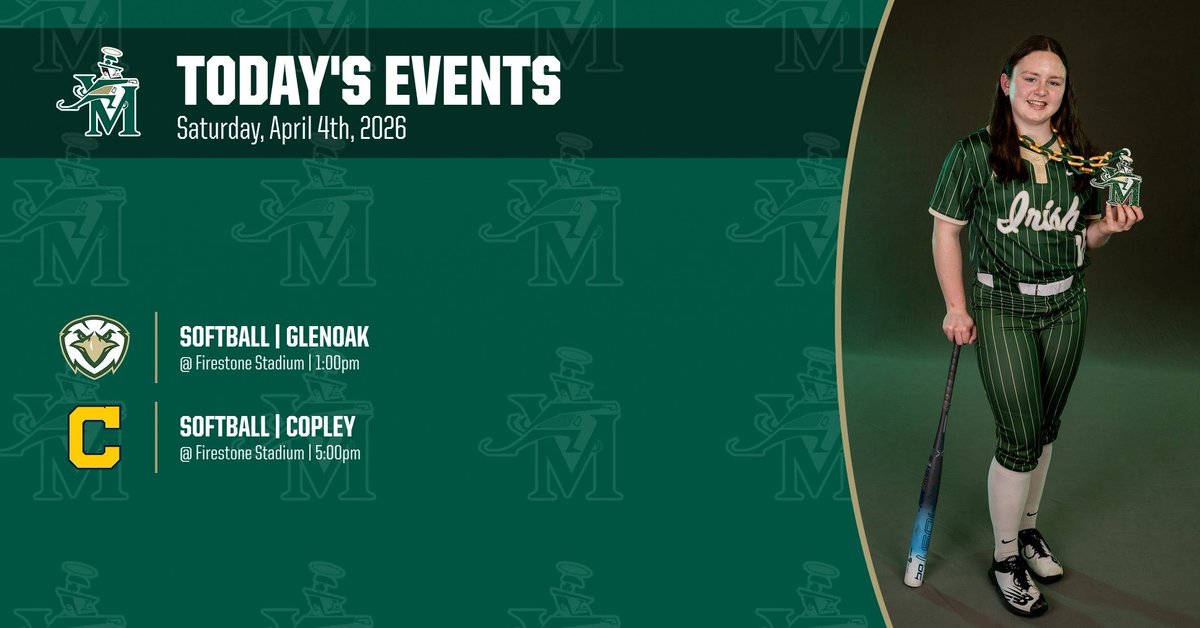 STVMAthletics's tweet image. Today’s athletic events! Go Irish!☘️☘️

#STVM