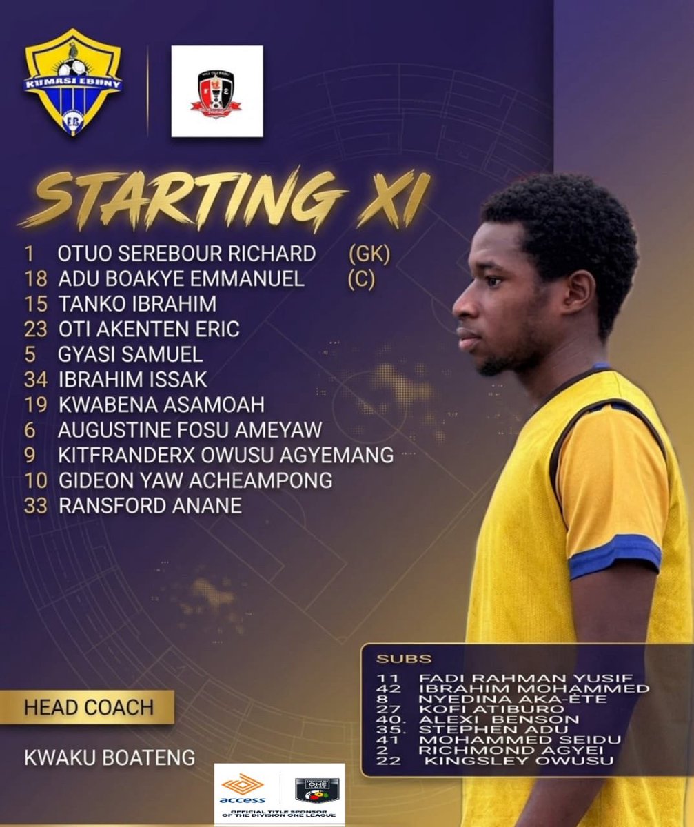 EbonyFootball's tweet photo. TEAM NEWS 🗞

🟡🔵#EFC #homeofbeautifulgame #AccessBankDOL #EbonyPac https://t.co/M6pe2dj8Xj