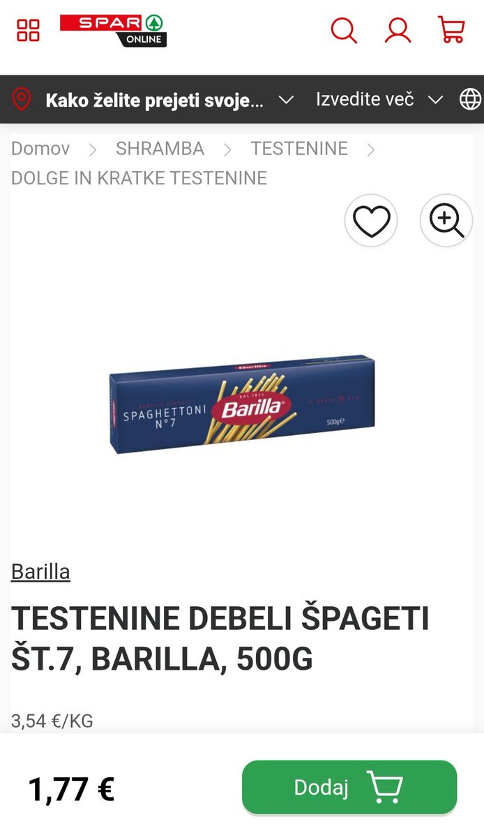 Tole, čez mejo, Italija, 0.59 Eur. Odjebat slovenske trgovce.