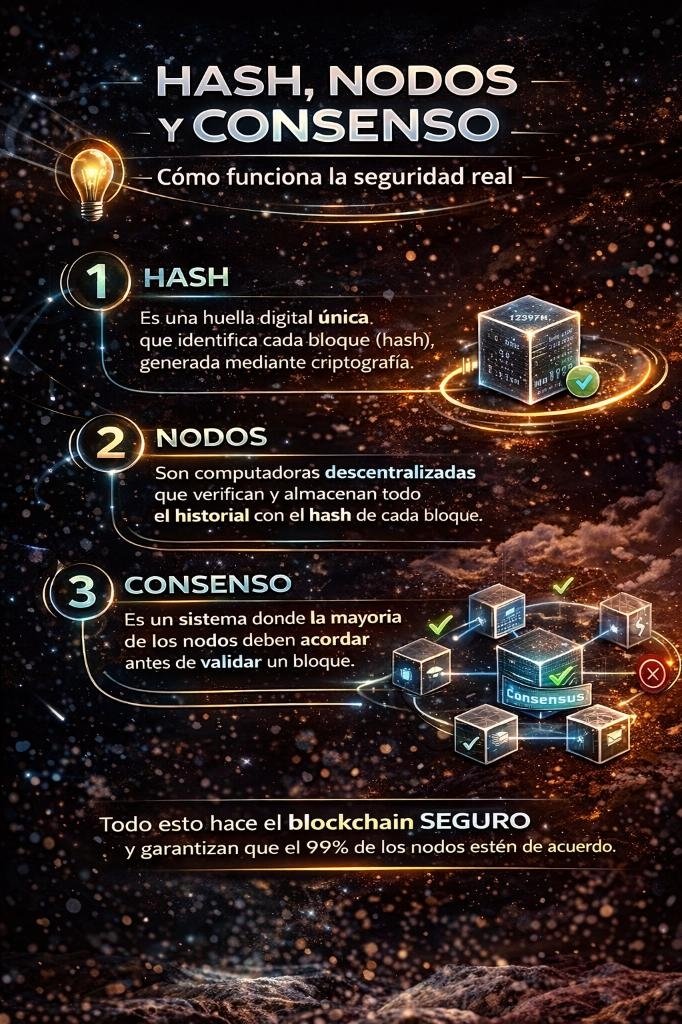 iam_jmarc's tweet photo. La seguridad del blockchain no es magia es matemática + distribución + consenso.

Ahora piensa esto:

Para hackear un blockchain tendrías que cambiar TODAS las copias al mismo tiempo.

Básicamente: casi imposible.

¿Crees que esto es más seguro que un banco tradicional? https://t.co/hnehergGRZ