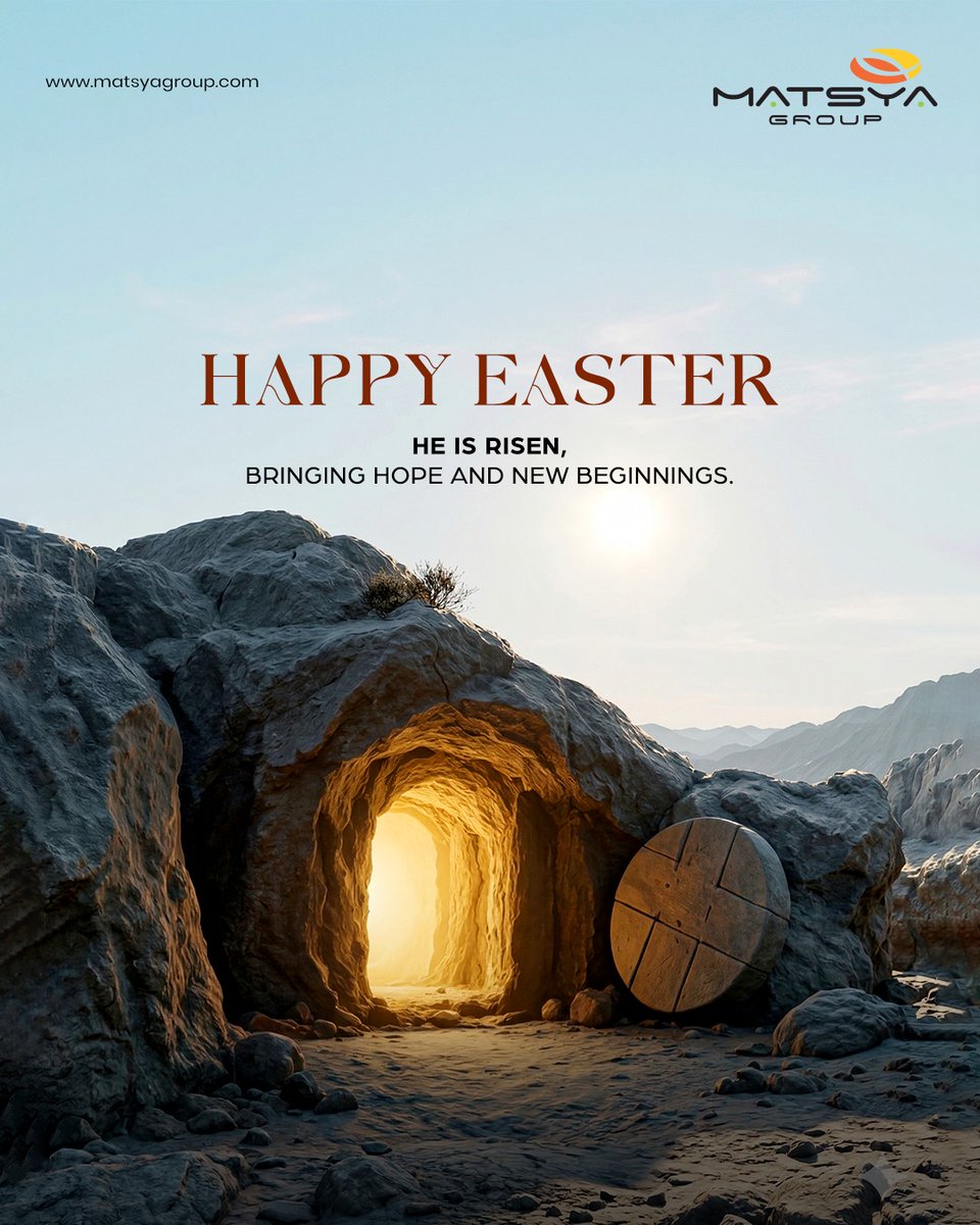 MatsyaGroup's tweet photo. He is risen, bringing hope and new beginnings into our lives. ✨ A reminder that no matter how dark the days feel, light always finds its way back. Embrace this season of faith, renewal, and endless possibilities. 🌿

#Hope #NewBeginnings #Faith #EasterVibes  #matsyagroup https://t.co/tw7sjplXh0
