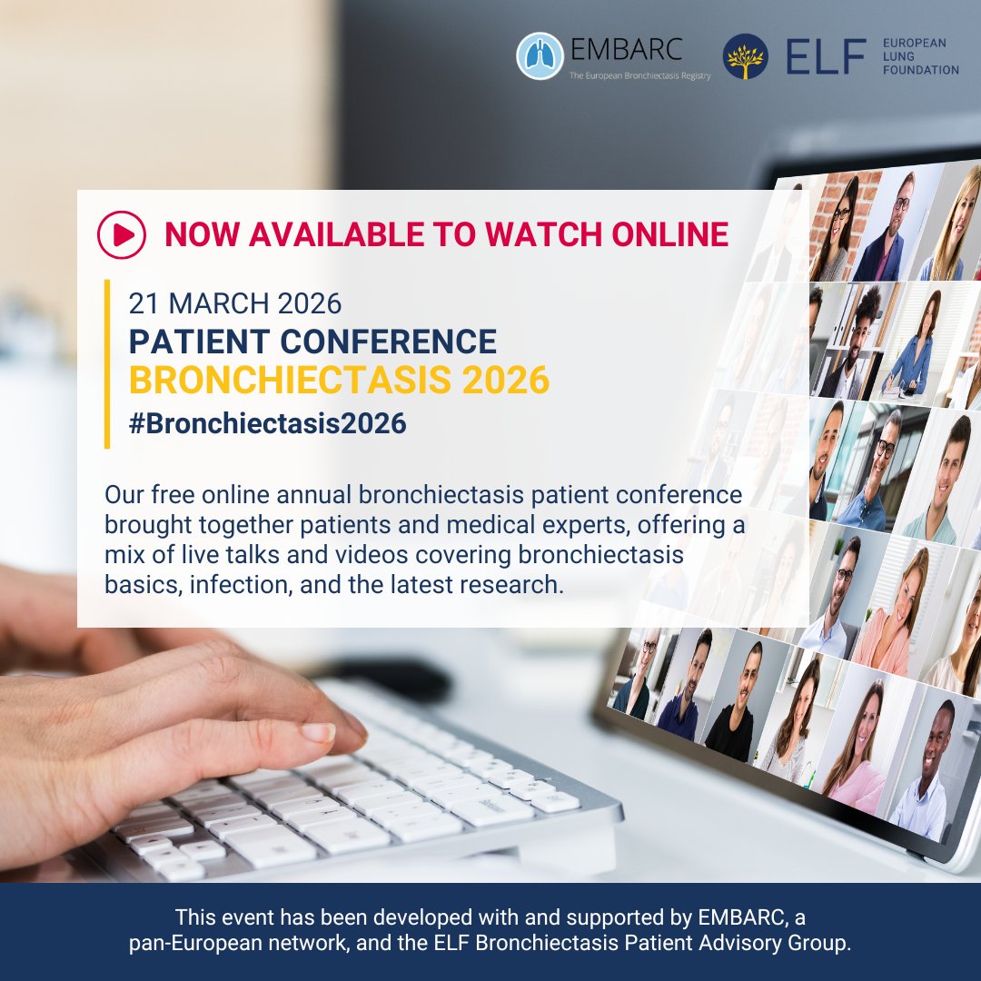 📹 The Bronchiectasis Conference 2026 recording is now live.

The recording includes clear explanations of bronchiectasis, updates on infections and new research and practical advice from patients and clinicians on living well with the condition.

youtu.be/91MQRi3As_Y?si…