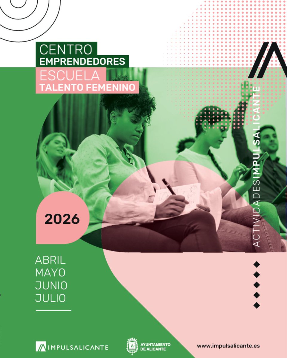 ImpulsAlicante's tweet photo. ¿Quieres poner en marcha tu idea?💼

Nueva programación 2026 de Impulsalicante con sesiones para emprender, mejorar tu negocio y desarrollar habilidades clave🚀

De abril a julio en Alicante.
Inscripciones abiertas. https://t.co/1sqDU9srQK