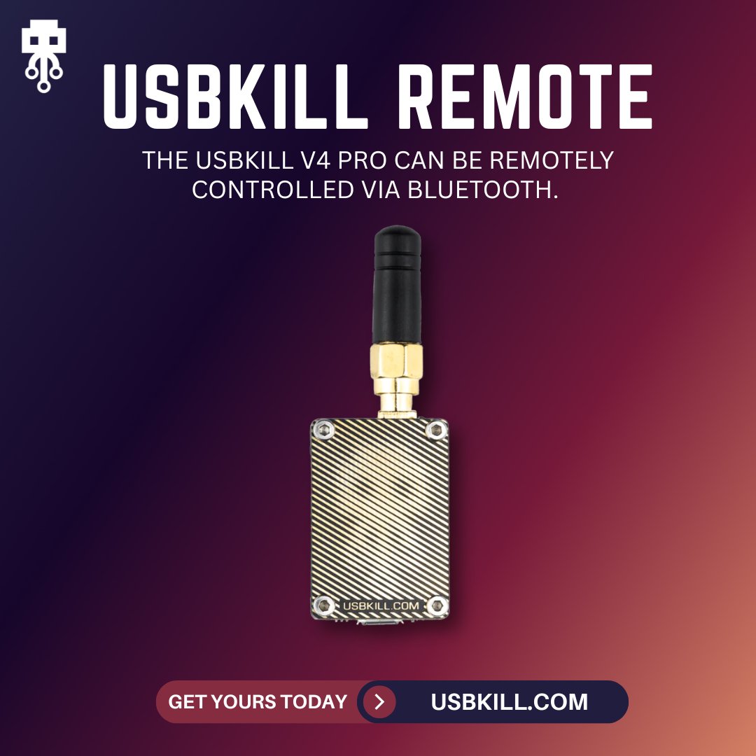 USBKill's tweet image. Rigger your USBKill V4 Pro/Tactical remotely! 📡 The USBKill Remote lets you activate testing from a distance. Control your tests safely &amp;amp; discreetly! l.usbkill.com/T4qj1 
#StressTest #USBKillRemote #USBKillAccessory #HardwareTesting #USBKillV4 #Pentesting