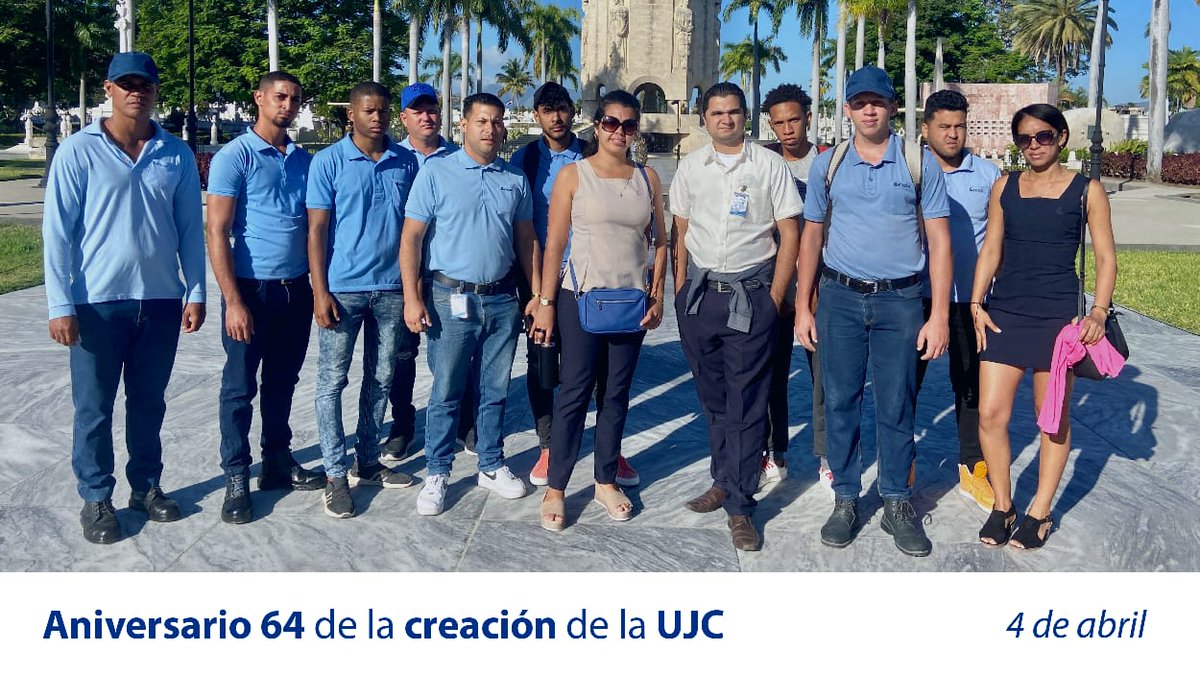 💫 Hoy es 4 de abril y celebramos el aniversario de la Unión de Jóvenes Comunistas  (UJC)💫. 
Gracias a nuestros jóvenes, quienes con pasión y esfuerzo, hacen que las comunicaciones en #Cuba sigan creciendo 📲🇨🇺.
#EtecsaConCuba