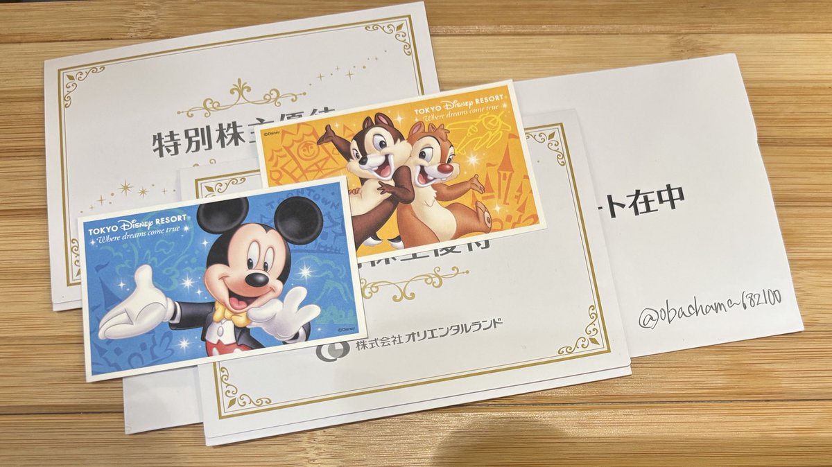 譲渡】ディズニー 株主優待券 チケット 入場券 譲）2026 8/31 までの 