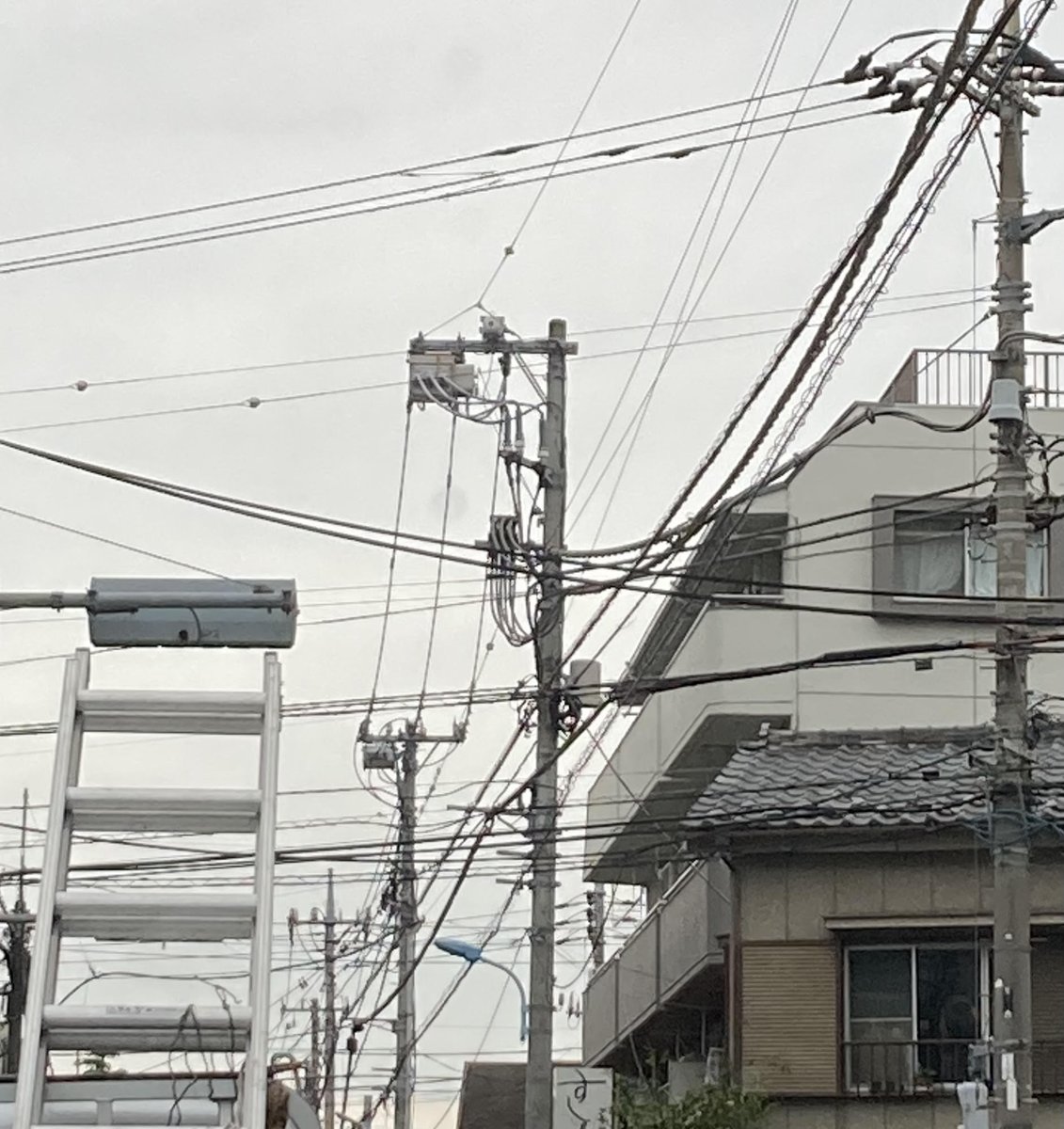 yuchida5's tweet photo. 拝啓、各位
綺麗な電線だと思います。
因みに、左の梯子は、軽トラの荷台に積まれた梯子です。
処で、此処数日、アメリカ大統領の発言よりも、イラン側の公式見解の方が、遥かに冷静で説得力がありますね。 https://t.co/OzTYWvyP73