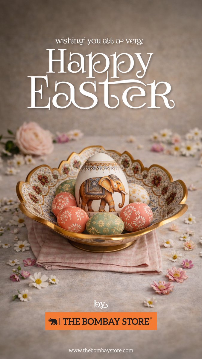 thebombaystore's tweet image. On this joyous occasion of Easter, may the spirit of renewal and hope bring peace and happiness to your home.

Wishing you a blessed Easter.

#HappyEaster #EasterWishes #SeasonOfRenewal #TimelessTraditions #IndianCrafts #TheBombayStore