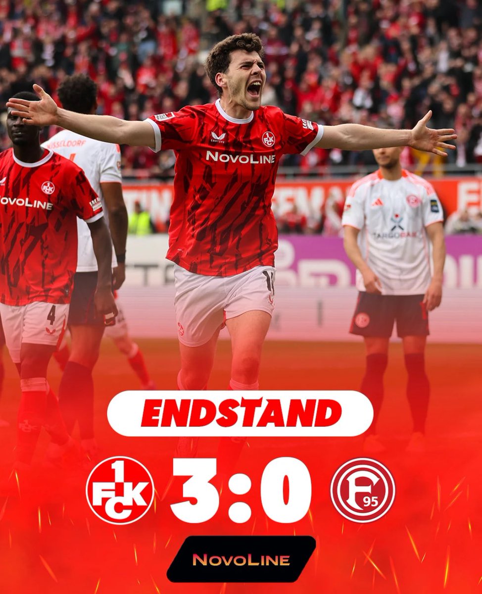Rote_Teufel_X's tweet photo. Zu Hause bleiben die Roten Teufel eine Macht. Durch die Treffer von Jacob Rasmussen, Semih Sahin und Daniel Hanslik schlägt der FCK uffm #Betze Fortuna Düsseldorf mit 3:0 und feiert den zehnten Heimsieg der Saison. #FCKF95 https://t.co/k82jlm7Ub3