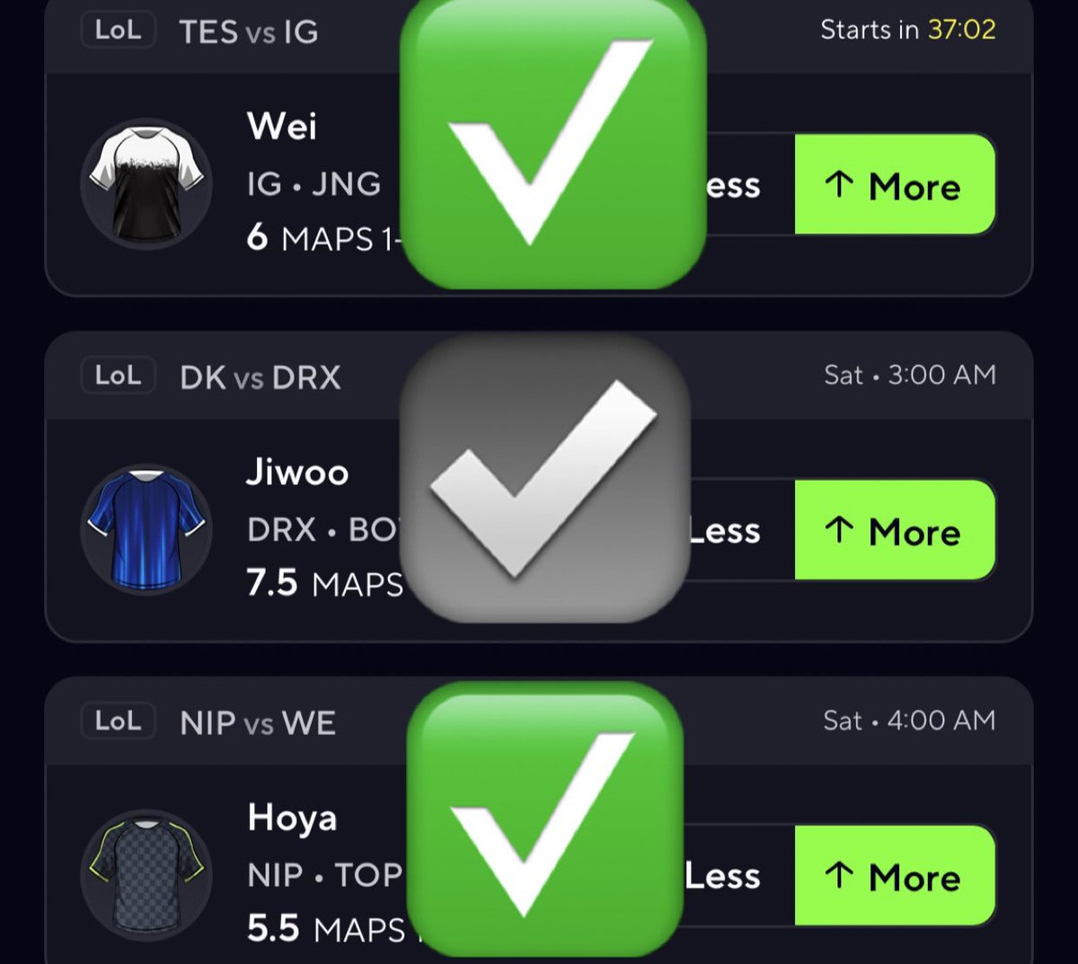 BANGGGG MAKE IT ANOTHER 10/10 CONFIDENCE NUKE “THROW THE HOUSE ON IT” LESWEEPPPP. 🧹🧹🧹

6-0 THE LAST 2 DAYS ON LOL 10U PROPS….. and we still more plays to come this morning. 

dubclub.win/r/p/pri-6dac6/…

NO OTHER CAPPER SHITS CONFIDENCE LIKE I DO. 

DISCOUNT LINK ABOVE. ⬆️⬆️⬆️