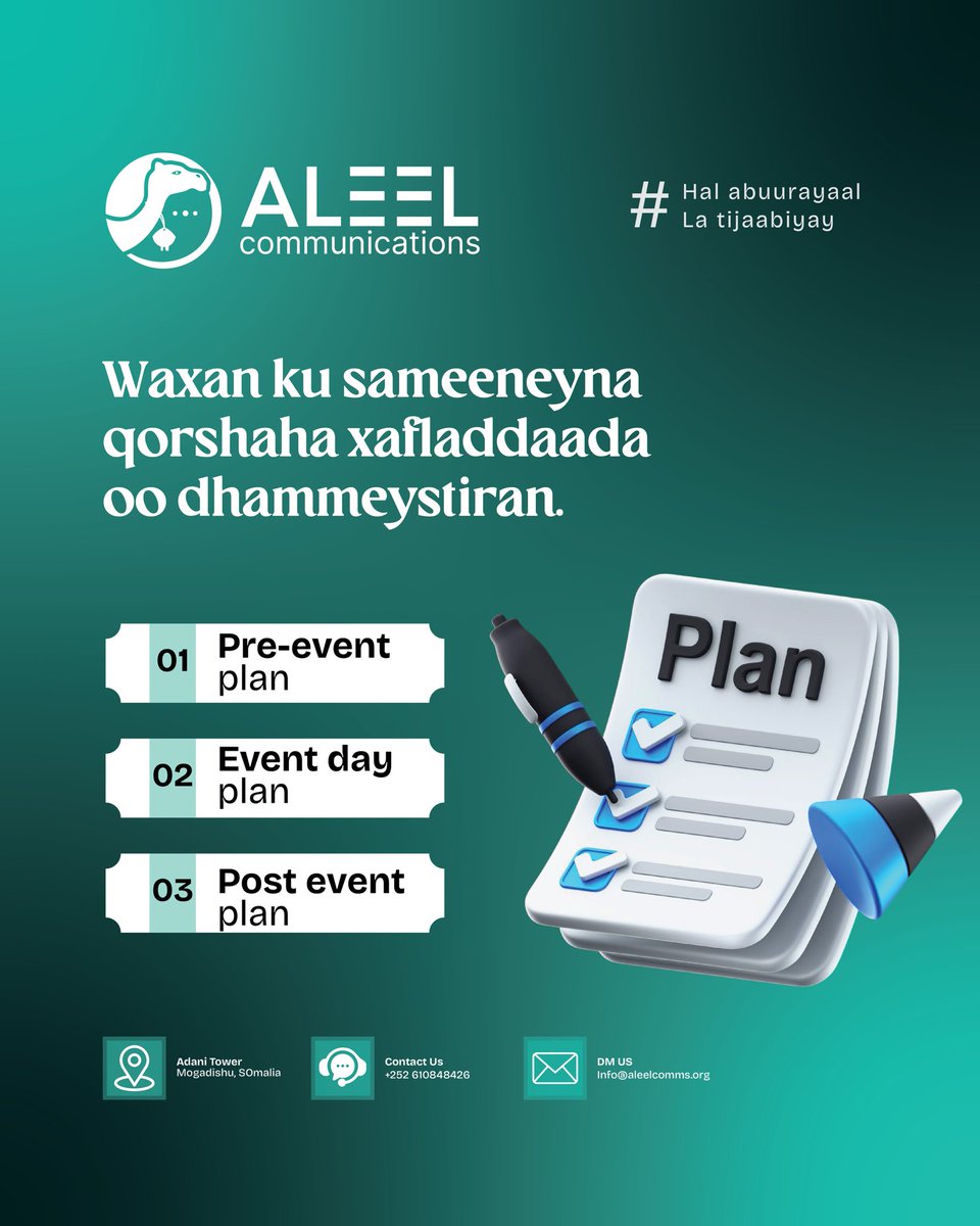 aleelcomms's tweet photo. We plan, manage, and deliver your events smoothly from start to finish.

#AleelCommunications
#EventPlanning
#ProfessionalServices https://t.co/mn38sj7dbI