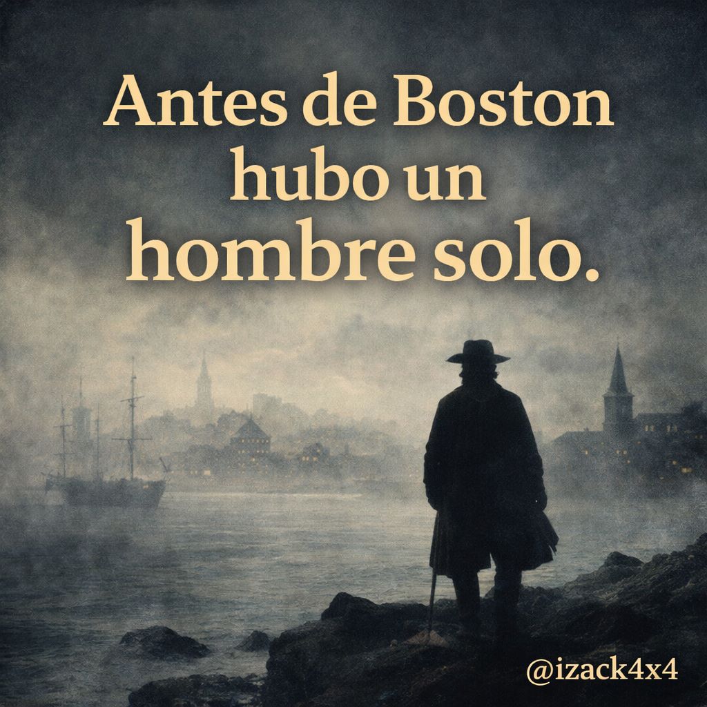 Izack4X4's tweet photo. Antes de que Boston existiera, antes de las iglesias, los puertos y las calles… hubo un hombre que vivía completamente solo en Shawmut. Esta es su historia.
Hilo 🧵

1. En el siglo XVII, la península de Shawmut —lo que hoy es Boston— era un lugar salvaje: colinas, bosques, pantanos y manantiales de agua dulce. No había ciudad, solo silencio.