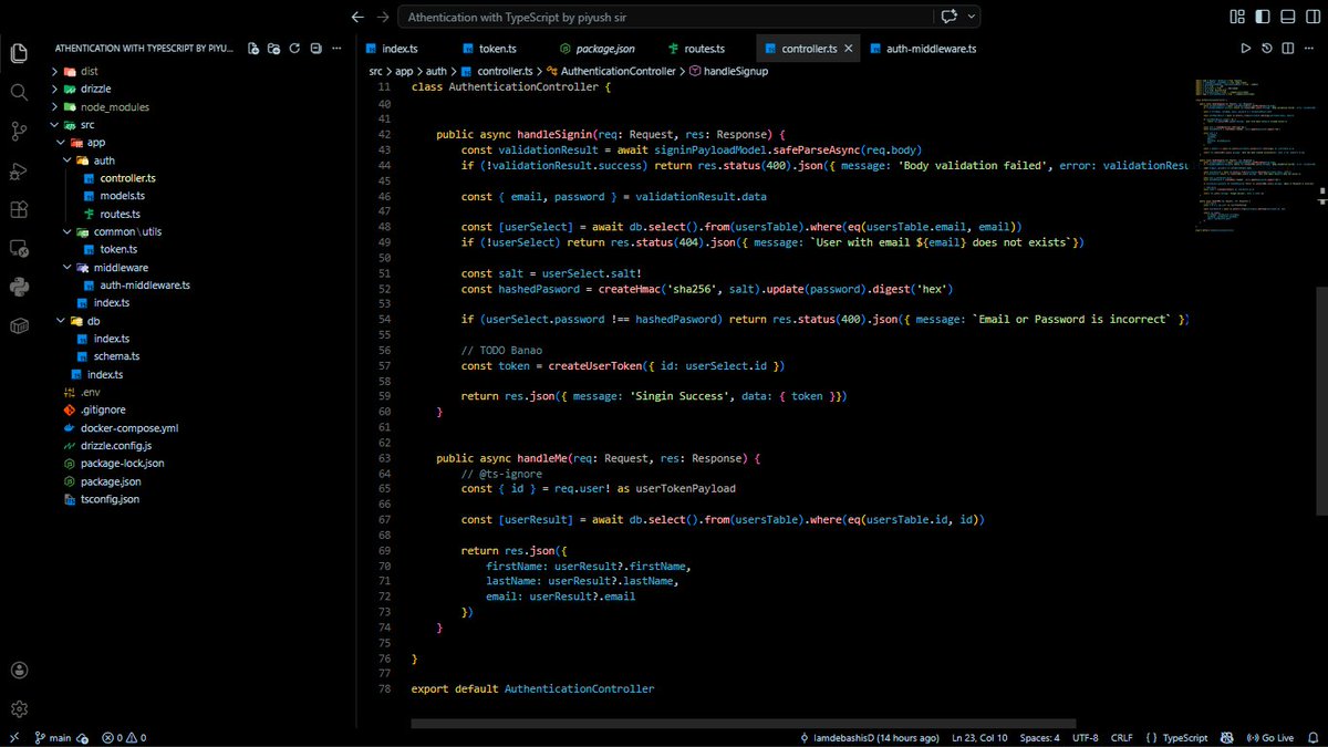 DebashisDa570's tweet image. Rebuilt an authentication system with Express, TypeScript, PostgreSQL (Dockerized), and Drizzle ORM.

@piyushgarg_dev @Hiteshdotcom @ChaiCodeHQ 
#webdevelopment #learninginpublic #typescript #drizzle