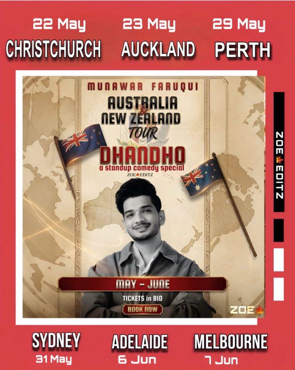 StopThatIzzu's tweet photo. Laughter in his words, magic in his presence —

May this tour be filled with endless love &amp; loud cheers 💕

Ready to spread laughter across these countries 👇

🇦🇺 Australia| 🇳🇿 New Zealand

🎟️ Grab your tickets ⬇️

https://t.co/rD2AxkuO2i⁠�

Izzu

#MunawarFaruqui || #MKJW https://t.co/452tzxWenT