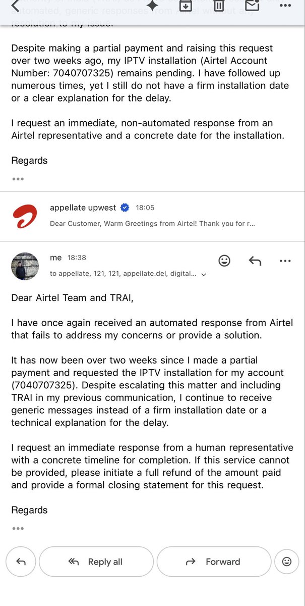 anupkr25's tweet photo. @airtelindia @airtelnews @Airtel_Presence @TRAI @airtelindia @Airtel_Presence @airtelnews https://t.co/aF2bQVWM3Q