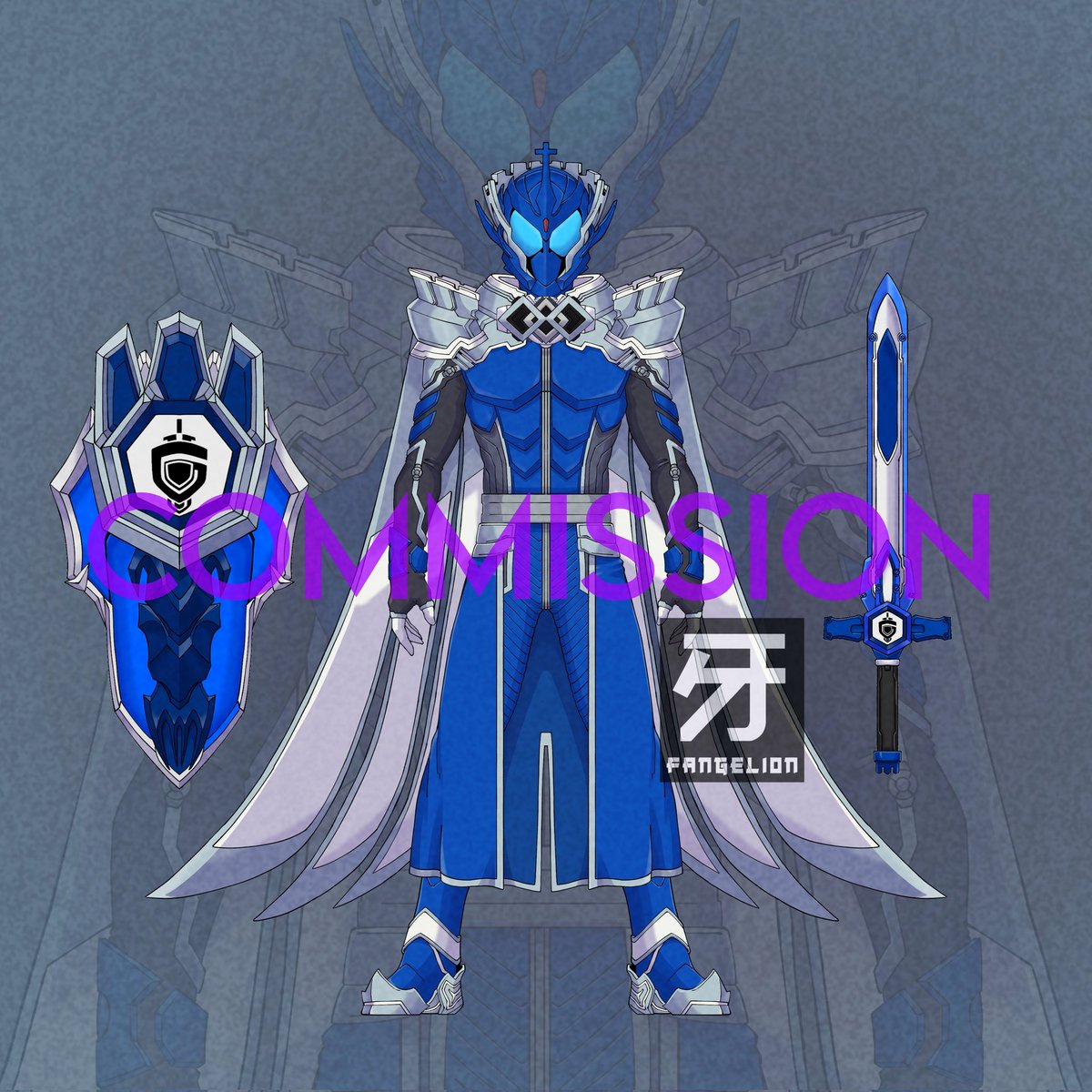 Fangelion's tweet image. Kamen Rider Extreme Guardian 

Commission from @Netanel_BH 

#Commission
#KamenRider 
#Fanarts