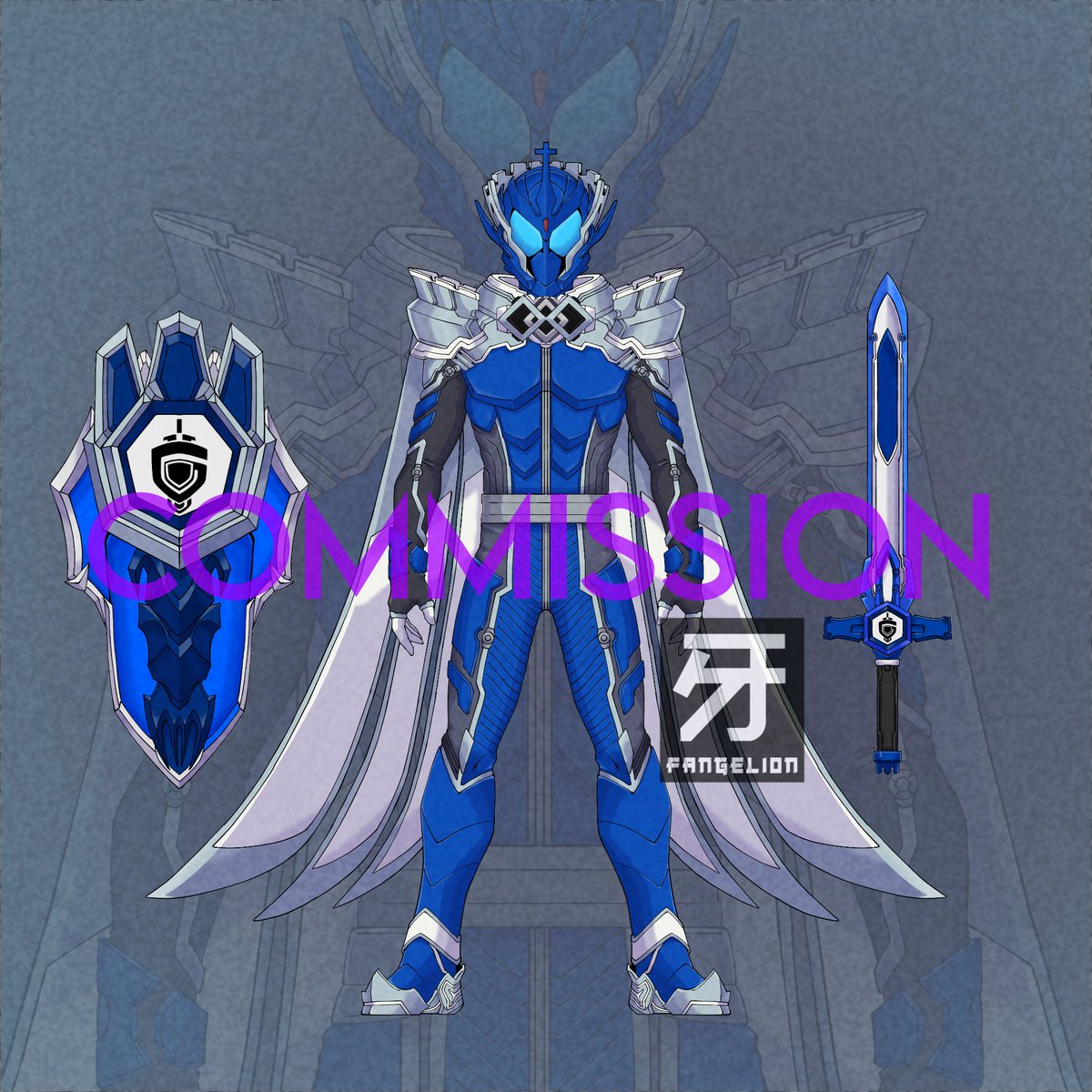 Fangelion's tweet image. Kamen Rider Extreme Guardian 

Commission from @Netanel_BH 

#Commission
#KamenRider 
#Fanarts