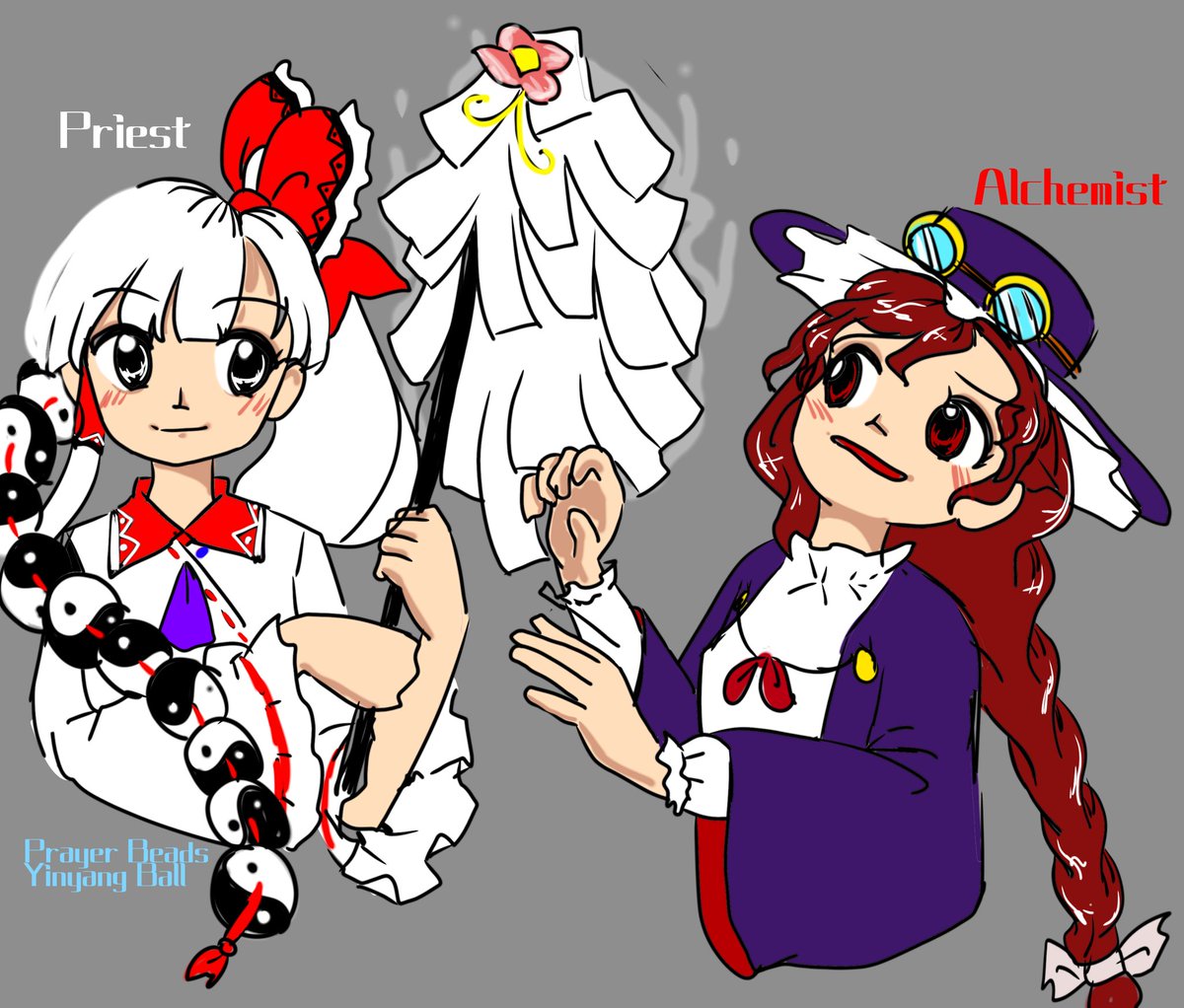 Titoku_Housi's tweet photo. 東方AU
幻想郷のニッチにリンクした霊夢と魔理沙みたいな2人 https://t.co/hgLvscQySc