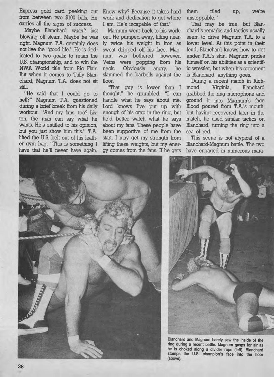Tully4HOF's tweet photo. From the pages of Sports Review Wrestling in 1986

A message for @therealmagnumta and his fans. 

Check out the latest episode of #TullyVision featuring Magnum as our guest! Available now at https://t.co/LubFDt12nI https://t.co/xUFMkBqjlw