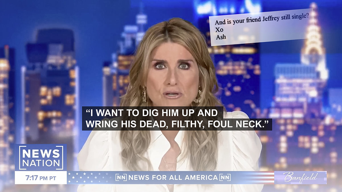 Freedommag's tweet photo. What would you call a journalist who asks for a date with the man she covers? What would you say if we told you the journalist is Ashleigh Banfield? And how would you react if you found out the man she wanted to date is Jeffrey Epstein—and that the actual messages are straight out of the Epstein files? Yeah, we’re nauseous, too. https://t.co/kHS0IHVqau @TVAshleigh @BanfieldonNN @AshleighOnTV