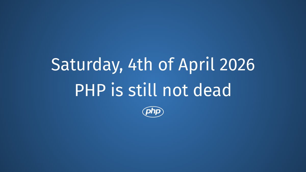 PhpDead's tweet photo. PHP still not dead #php #PHPFrameworks #PHPAdvancements #PHPDebugging #PHPModernized #PHPUpdates #PHPNostalgia #PHPRevival #PHPOOP #PHPThriving https://t.co/kcCMvYWv31