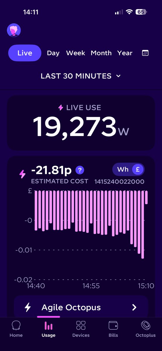 clarkerz's tweet photo. Thanks @OctopusEnergy don’t think I have anything else I can turn on! 😀 https://t.co/8HAeapEg8N