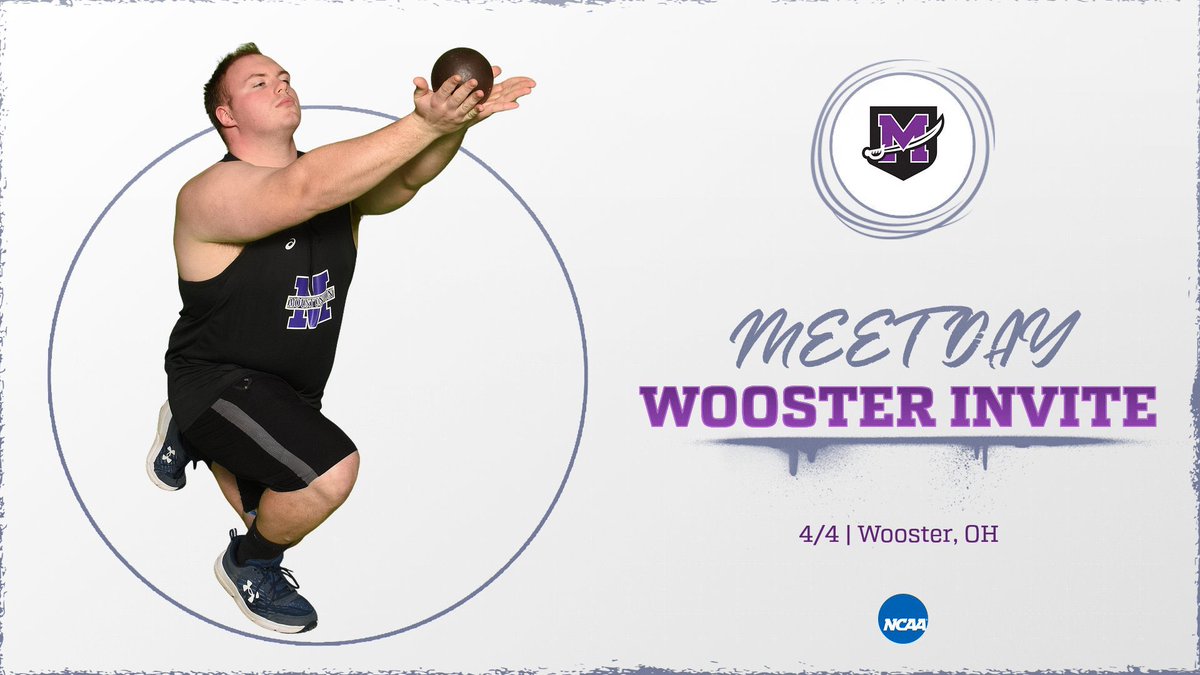 purpleraiders's tweet photo. MEET DAY! Mount Union heads to Wooster for the second day of events at the Wooster Invitational this weekend! 

📍: Wooster, OH
📊: https://t.co/7vZYptEfcL
#GoMountGo https://t.co/wzZqEihyWR