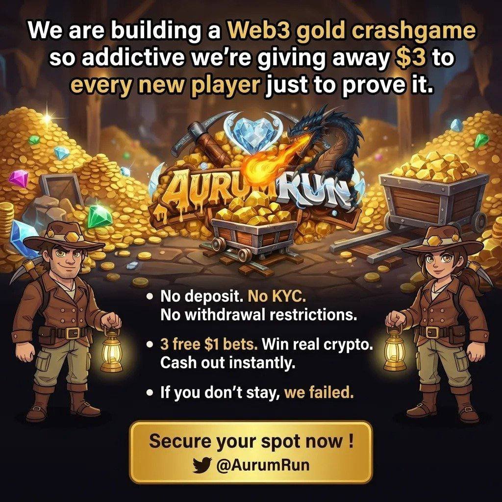 🚨 We built a Web3 Gold Game so addictive… We're literally PAYING you $3 FREE just to try it. No Deposit ❌ No KYC ❌ No Withdrawal Limits ❌ 🎮 3 Free $1 Bets 🥇 Win Real Gold ⚡ Instant Cashout Follow @PeaceYoungCarl If you don't stay… we failed. 💰 AFFILIATES: → 45% https://t.co/JxxFrXGzuG