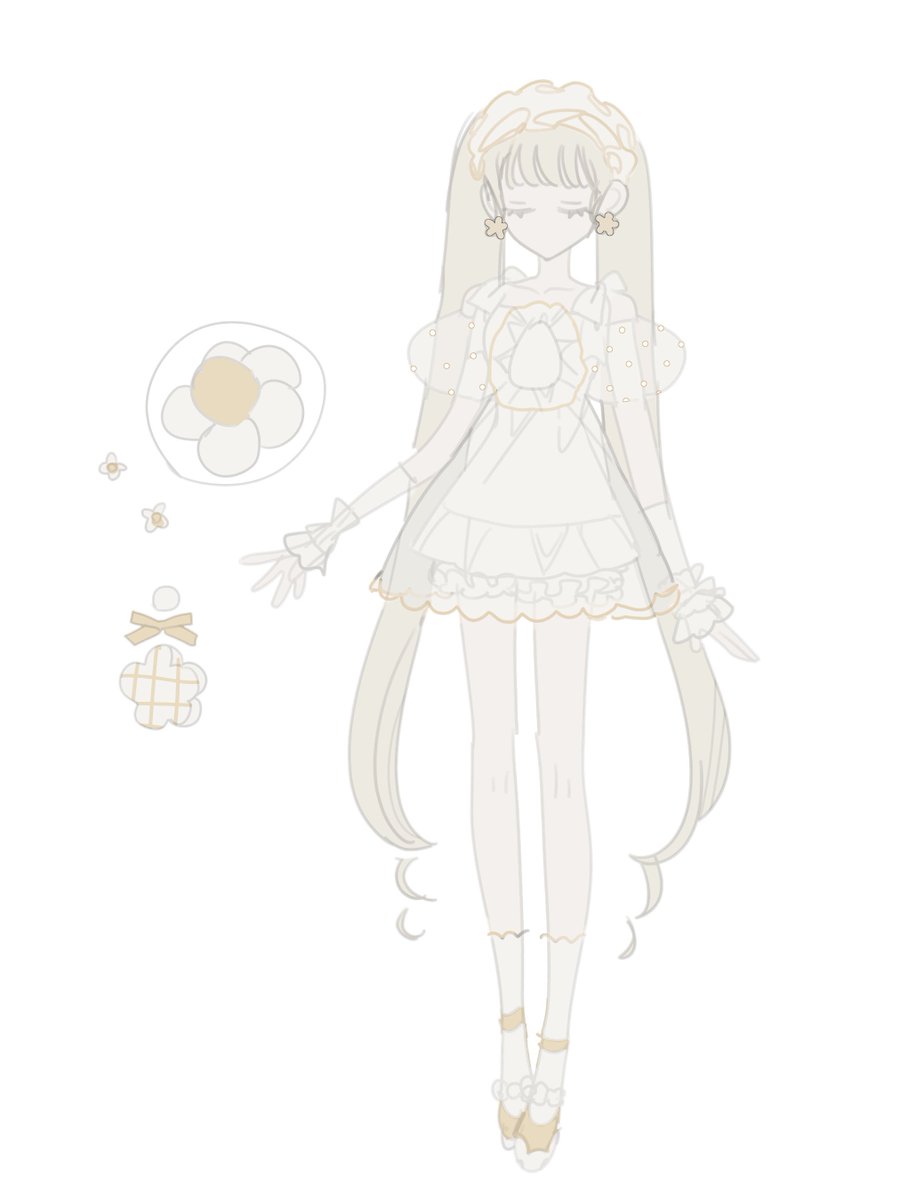 絵を描く前に衣装とか小物のイメージスケッチを作っておくと構想を固めやすくて良い(学んだ)