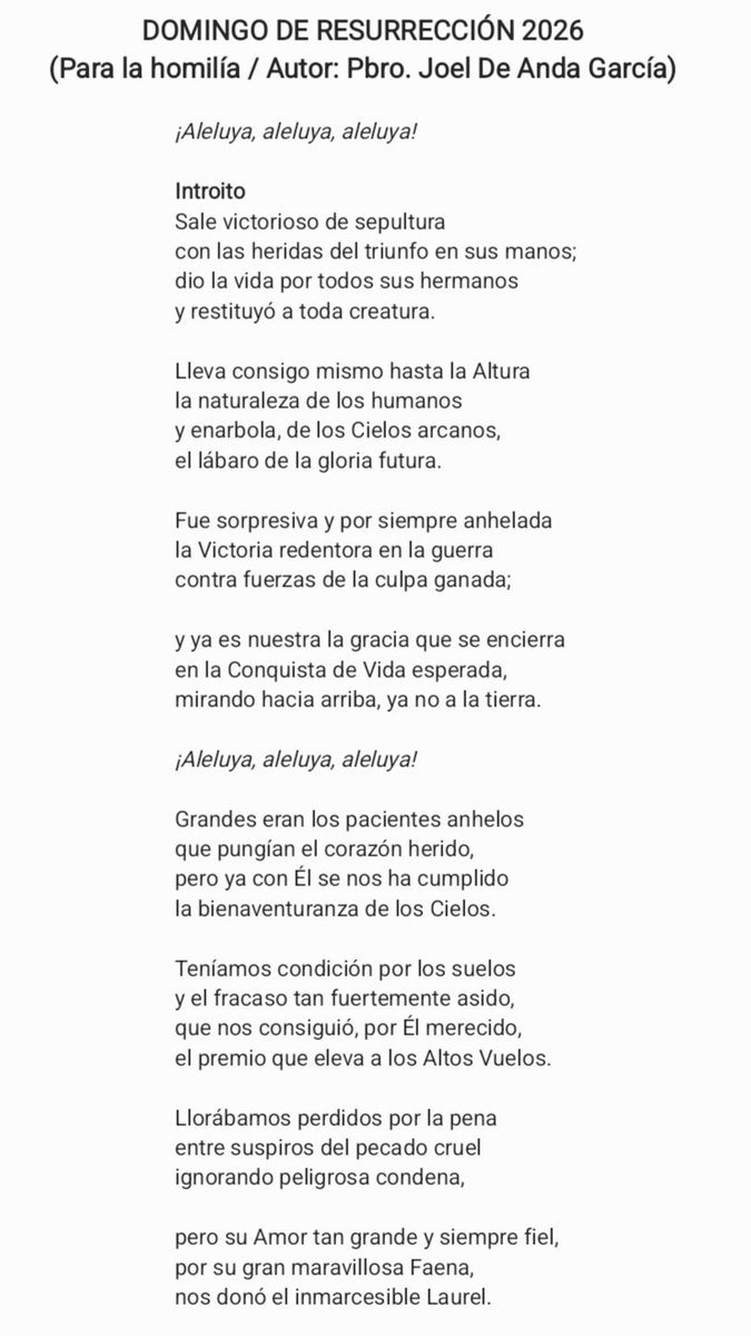 anda_joel's tweet photo. Homilía Resurrección
05-04-2026
I
#SerSantos #BeSaints
@ArzobispadoGdl
@cardenalrobles
@ObispoMunilla
@19520226
@CurasOnline
@Fcoglez_obispo
@ManuelGracian
@kofc_mty
@KofC15581
@sbuenanueva
@raulrapidus
@philos1403
@padrehayen
@jaimecedillo
@arzobispomty
@pater_christian https://t.co/zL9cGEgLy0