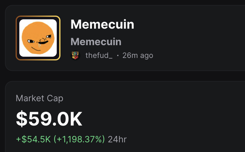 thefud_'s tweet photo. Send it higher mfs 🔥

🚀 Bullish volume
📈 Community building fast
🧱 Solid floor forming
👥 600 holders in first 30 mins

$Memecuin
E38xzSDXPfytWam4HKXBLsRd5XBNkDk9UrLFqbE9pump https://t.co/bAgqtROfVe
