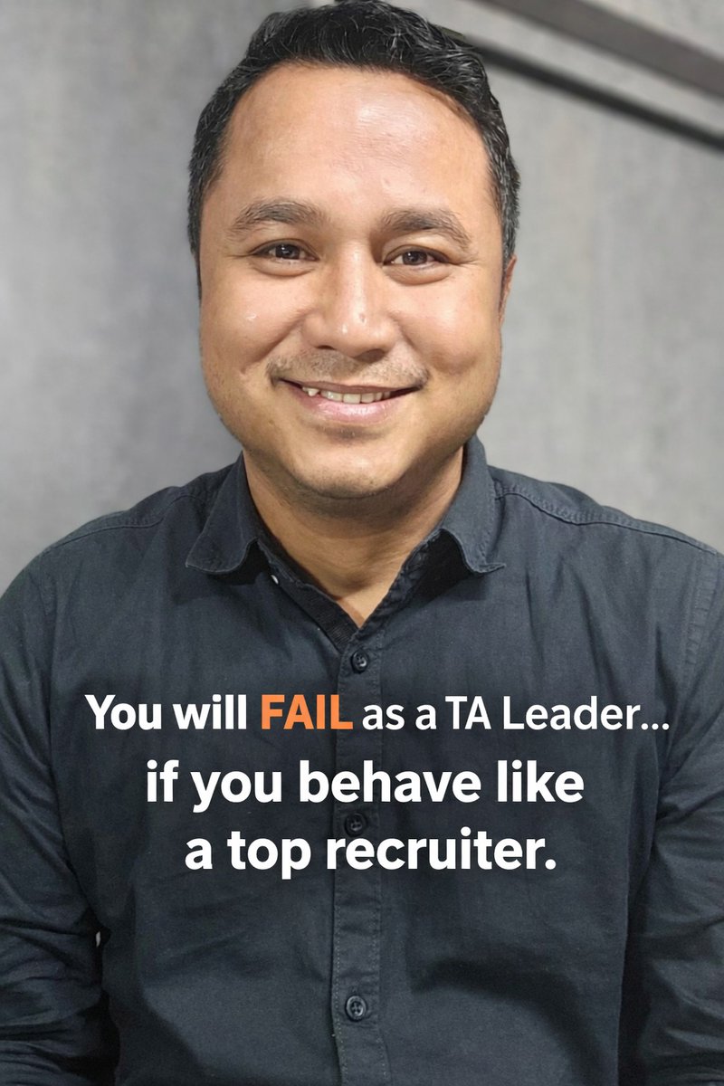 The biggest mistake I made when I became a TA leader:

I kept behaving like a top recruiter.
- Aggressive.
- Target-driven.
- Always comparing.

And slowly… my team stopped performing.

What part of this shift feels hardest for you?