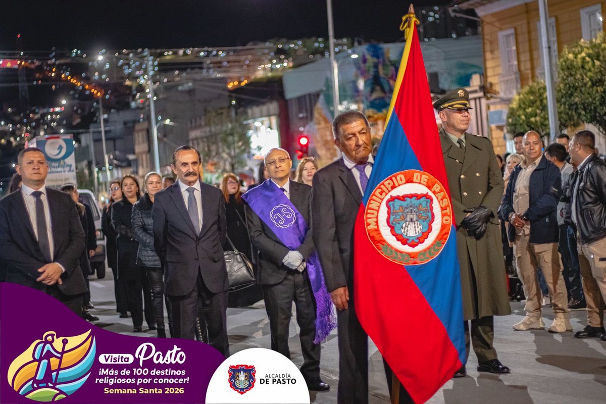 alcaldiapasto's tweet image. ✝️ Así se vivió la Procesión del Santo Sepulcro en Pasto, una de las manifestaciones más solemnes de la Semana Santa.

Una tradición que mantiene viva la fe y la identidad cultural de la ciudad.

#SemanaSanta2026 #ViernesSanto #Pasto