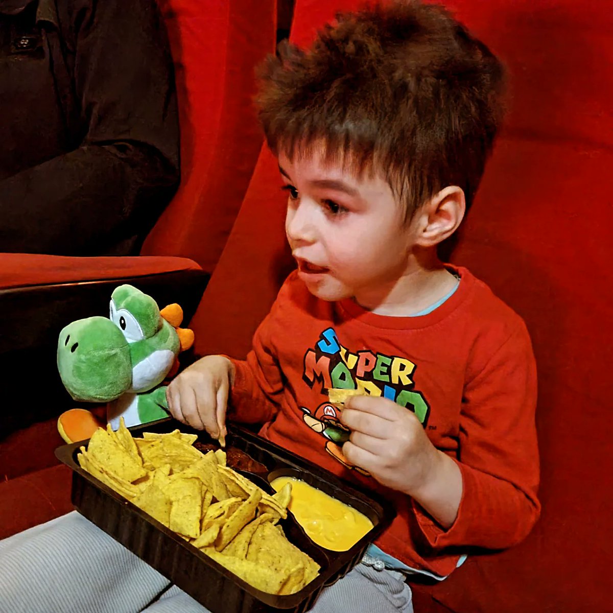 danielsimac's tweet photo. The new #SuperMarioGalaxyMovie got released just in time for my birthday in a few days, making for a great birthday present treat from my mom and for Benjamin's first cinema experience. Overall, great time and movie, a success! https://t.co/oEmEqA144H