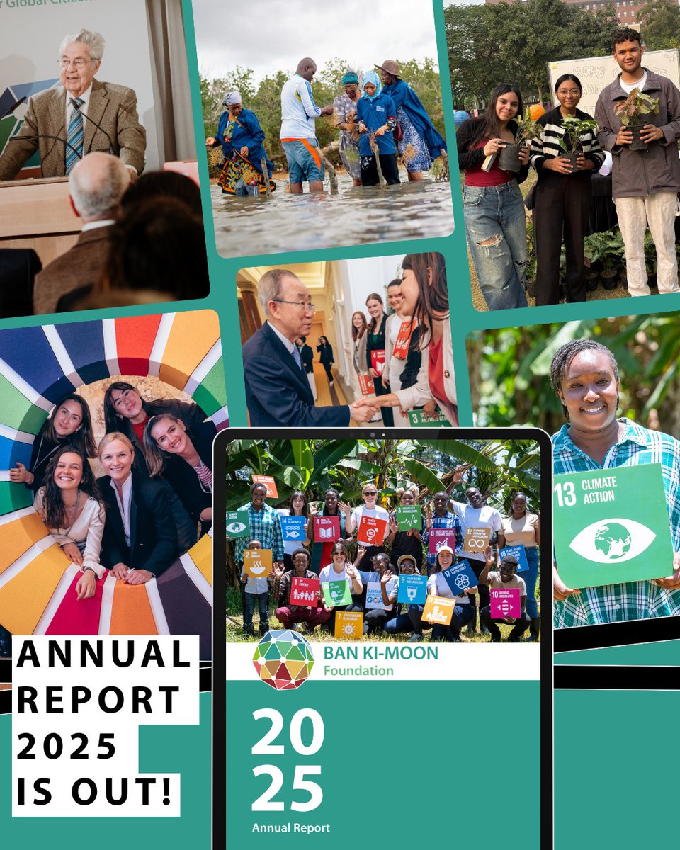 bankimoon_org's tweet photo. ๐ข The Ban Ki-moon Foundation's #AnnualReport2025 is here!
Explore our activities on #agriculturaladaptation, #GCED, #SDGs implementation, #women & #youthempowerment, and much more.
๐Read the full report now: https://t.co/aSbBCwIj68 https://t.co/ZvZMzHjQkb