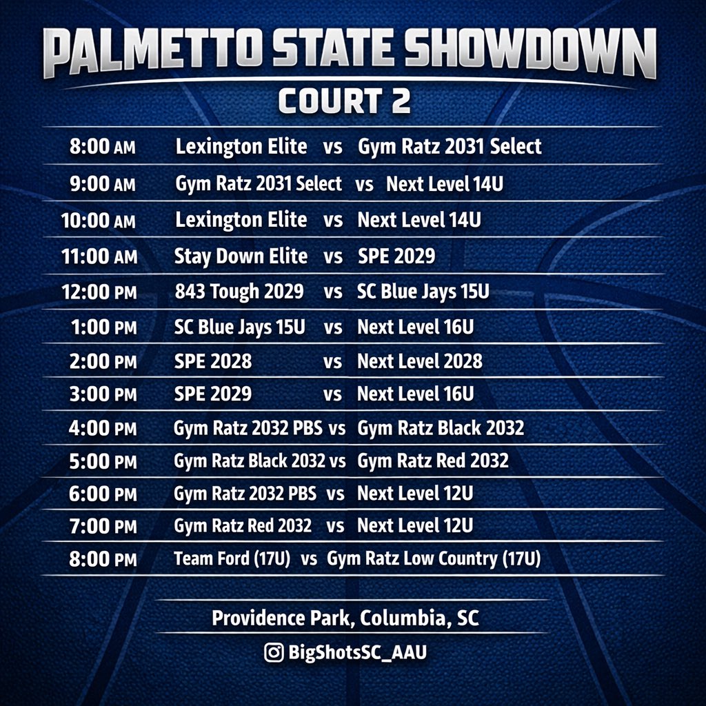 Next_Level_SC's tweet photo. Boys teams kick off today over at the Palmetto State Showcase in Columbia. Older Girls (15u) are playing at 1:00 and 3:00 at Denmark-Olar this afternoon. https://t.co/p85MYZ1PEK