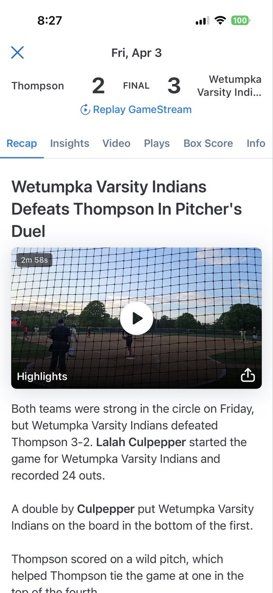 Big win against Thompson last night in 8 innings! Love this group of girls! <a href="/WetumpkaSoftba1/">Wetumpka_Softball</a> <a href="/EastonGold/">Easton Gold</a>