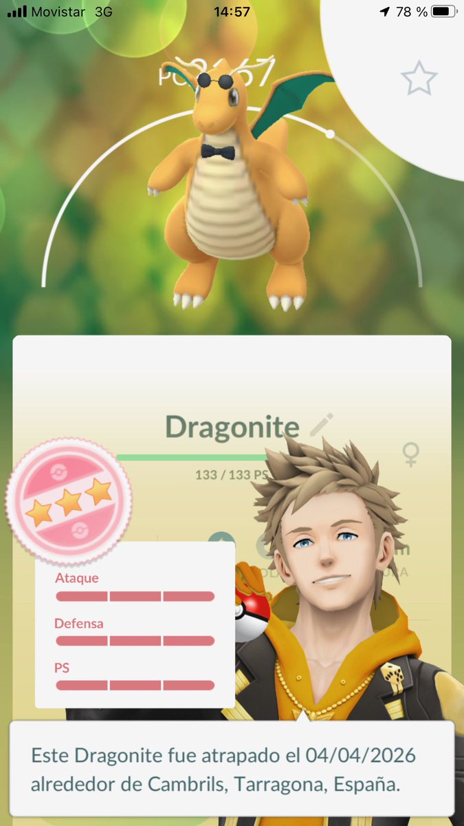 Irantxi's tweet photo. Solo me interesaba dragonite, me costó encontrar para gastar los 5 pases pero mereció la pena🥳 https://t.co/7sym4qoBoc