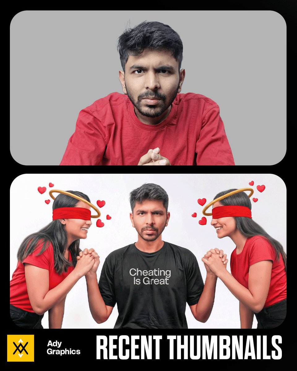 adygraphics9's tweet photo. Youtube Thumbnail ✨️ design for @Sparshcastic.
[Open For Orders]
Made in @photoshop 2026
Dm to get yours ✨

#thumbnailmaker
#thumbnaileditor
#thumbnail
#graphicdesign https://t.co/YojdGHcnkS