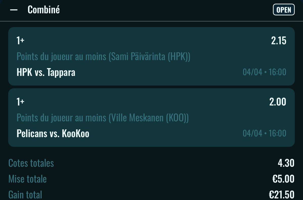 PronoNRV's tweet photo. 🏒 16:00

✍🏼 Paivarinta décisif •2.15
✍🏼 Meskanen décisif • 2

📊 4.3

💶 5€

💰BK actuel : 45€
💰 BK restante : 40€

❤️ si tu suis. https://t.co/RqcNMu8Xrv