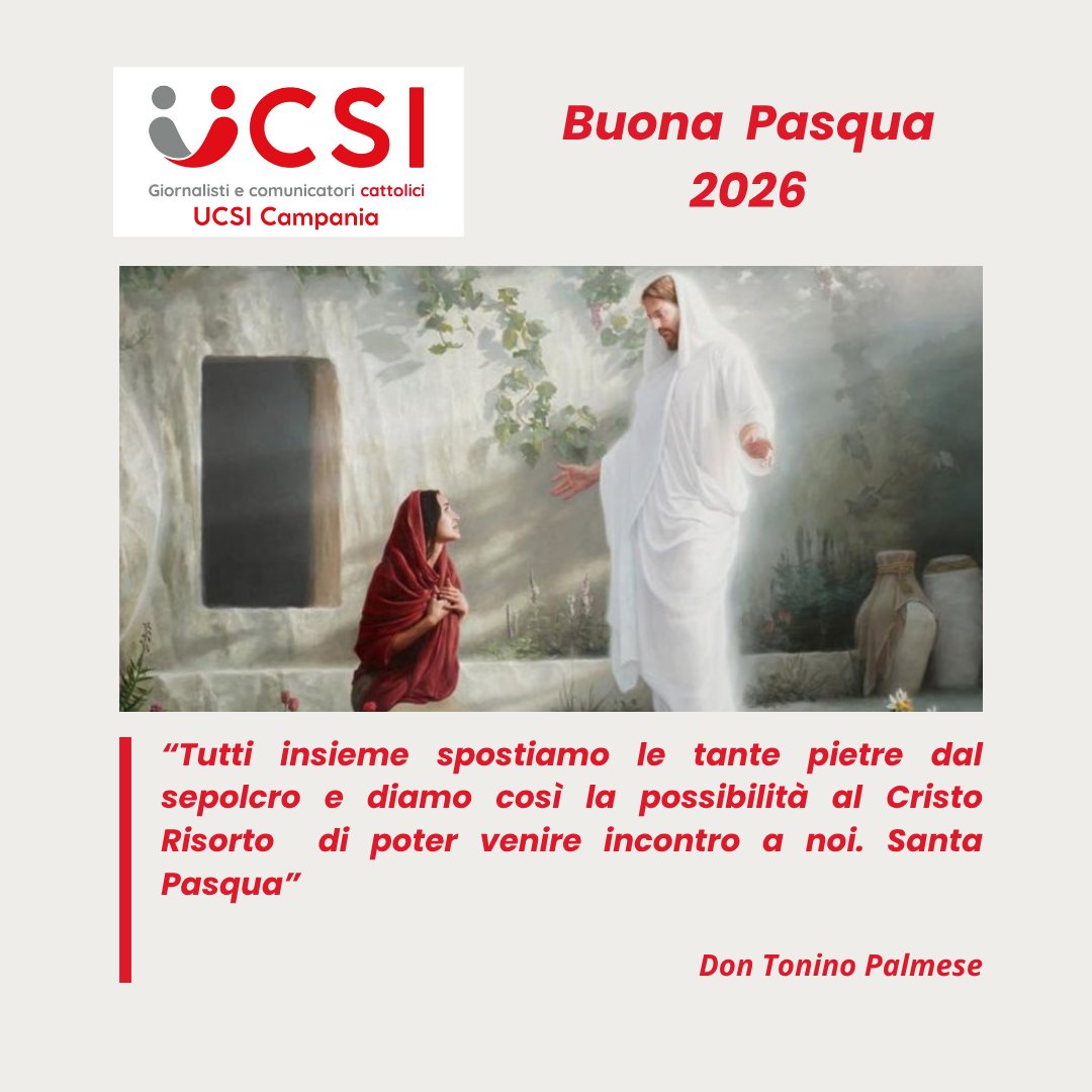 UCSICampania's tweet photo. "Tutti insieme spostiamo le tante pietre dal sepolcro e diamo così la possibilità al Cristo Risorto  di poter venire incontro a noi. Santa Pasqua". 

Don Tonino Palmese https://t.co/WhTUaDOuZm