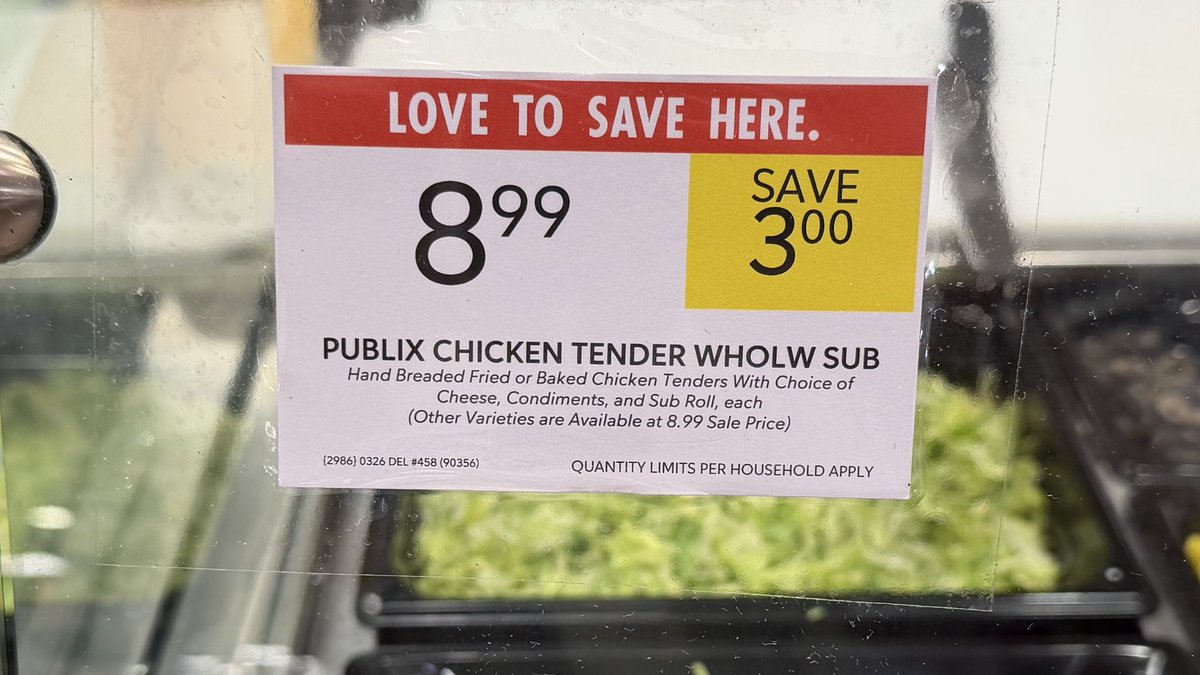Are Publix Chicken Tender Subs On Sale? tweet media